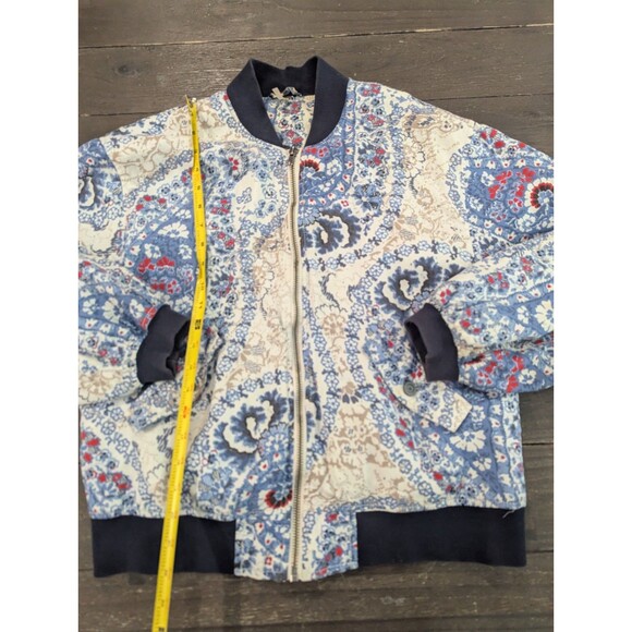 Free People Blue and Red Floral Jean Jacket - Picture 3 of 7